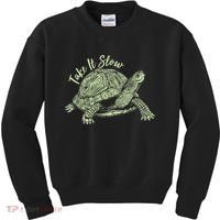 Funny Take It Slow Turtle Tortoise Kids Sweatshirt thumb 0