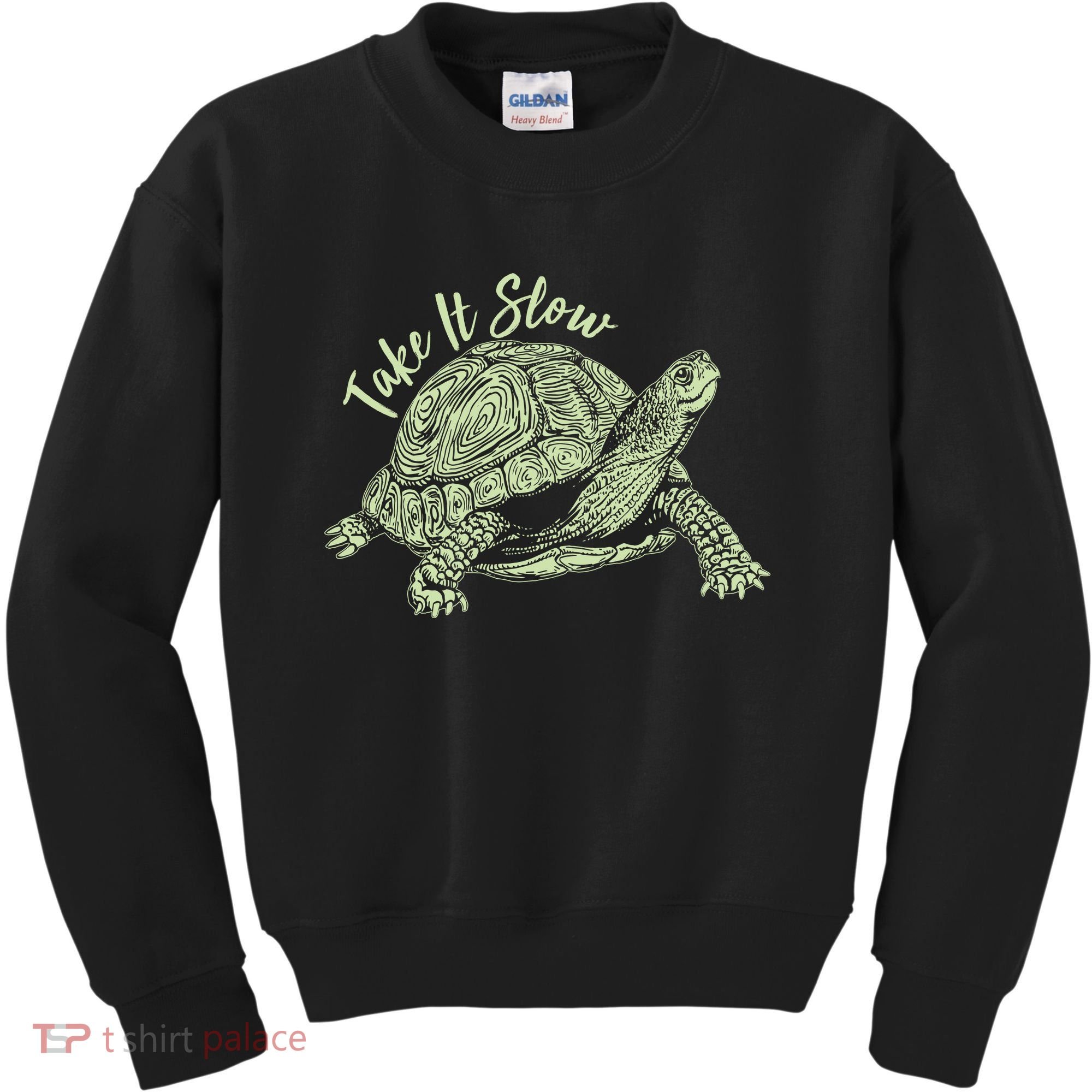 Funny Take It Slow Turtle Tortoise Kids Sweatshirt