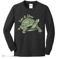 Funny Take It Slow Turtle Tortoise Kids Long Sleeve Shirt thumb 0