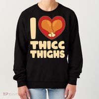 Funny Thanksgiving I Heart Thicc Thighs Women's Sweatshirt thumb 0