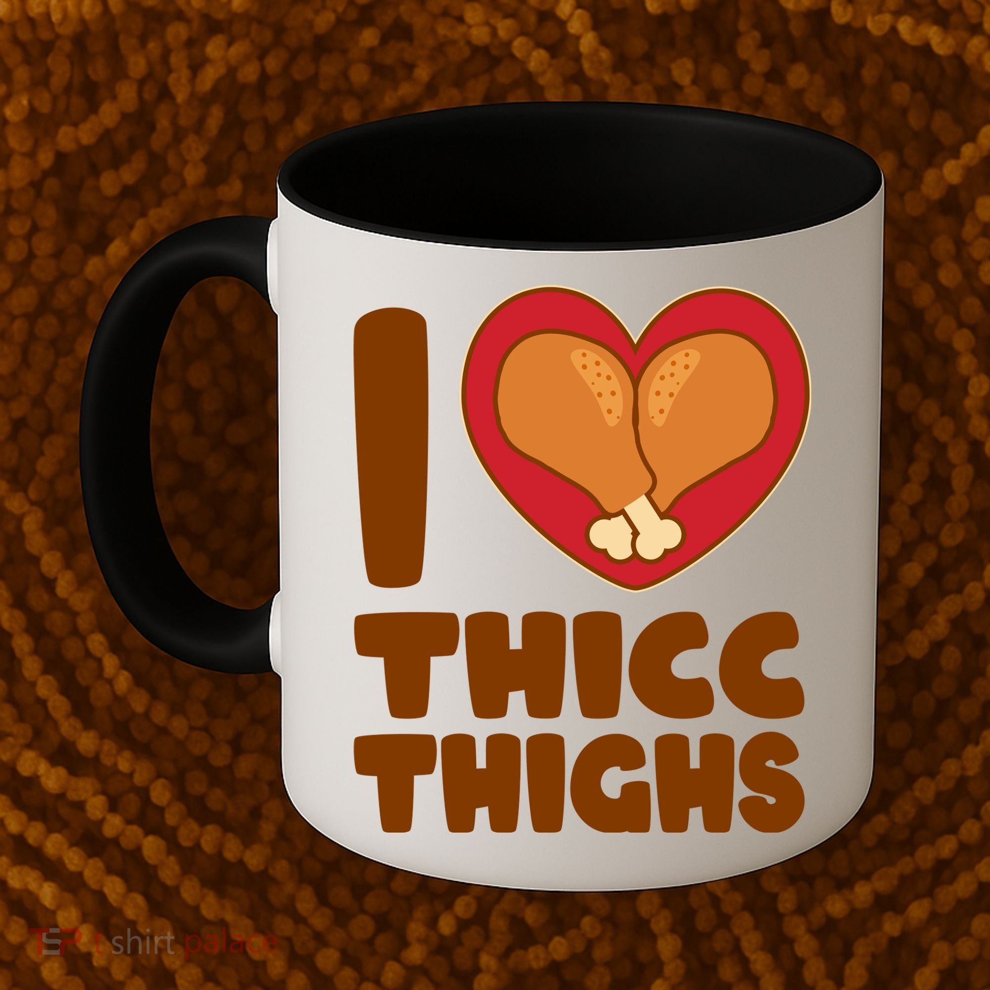 Funny Thanksgiving I Heart Thicc Thighs Coffee Mug