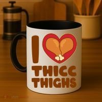 Funny Thanksgiving I Heart Thicc Thighs Coffee Mug thumb 4