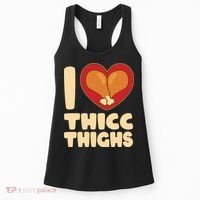 Funny Thanksgiving I Heart Thicc Thighs Women's Tank Top thumb 0