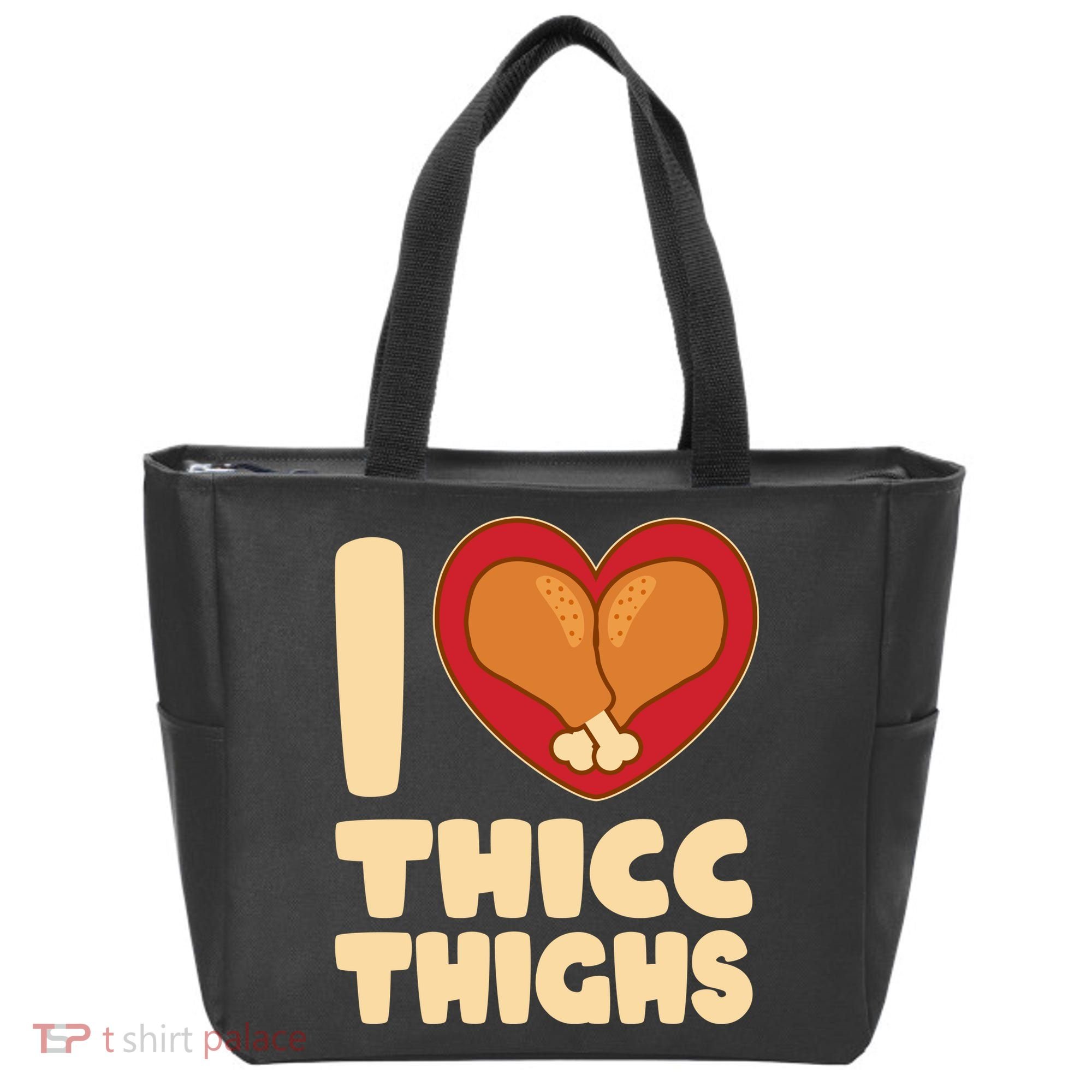 Funny Thanksgiving I Heart Thicc Thighs Tote Bag