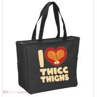 Funny Thanksgiving I Heart Thicc Thighs Tote Bag thumb 2