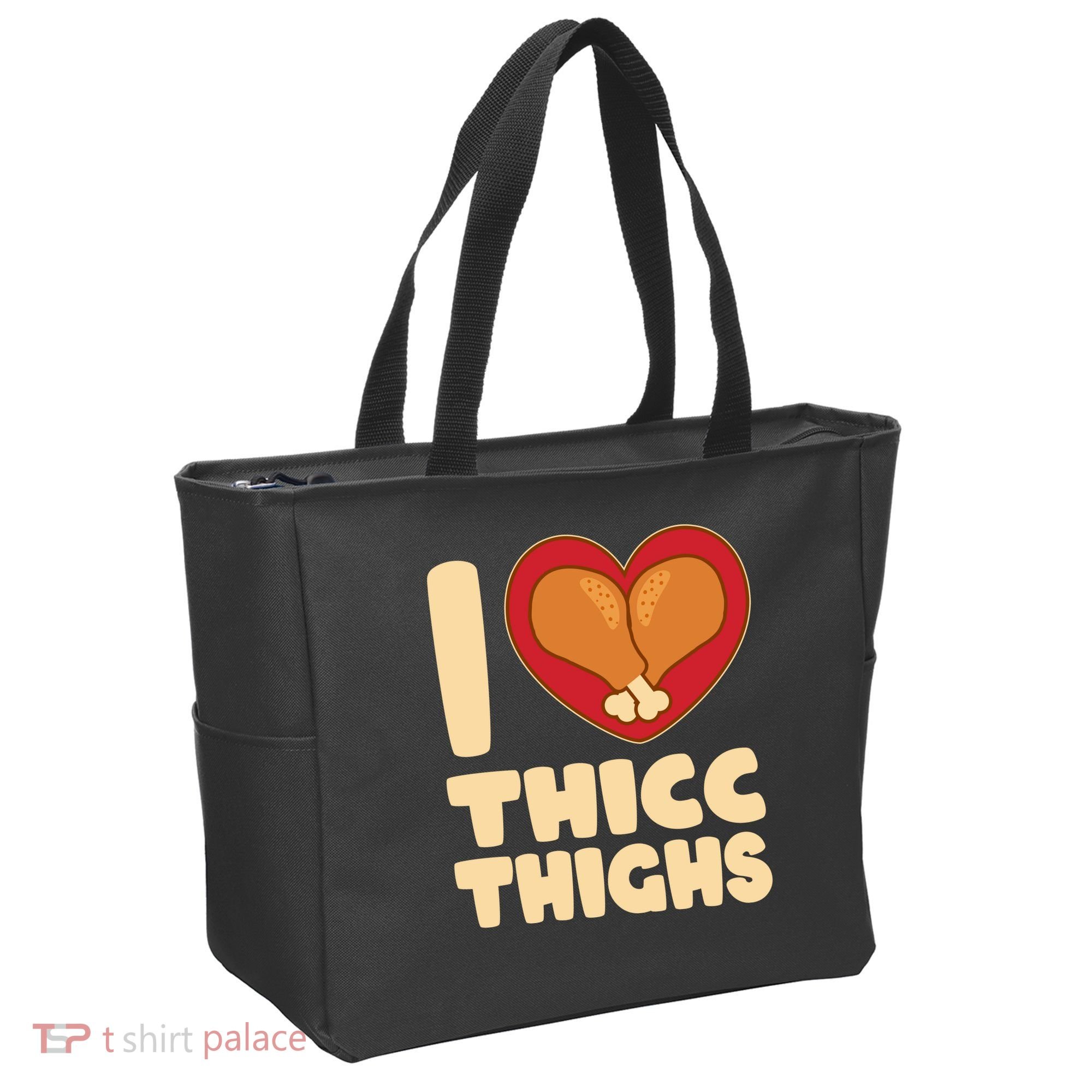Funny Thanksgiving I Heart Thicc Thighs Tote Bag