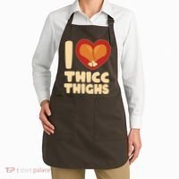 Funny Thanksgiving I Heart Thicc Thighs Apron thumb 2