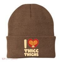 Funny Thanksgiving I Heart Thicc Thighs Beanie thumb 0