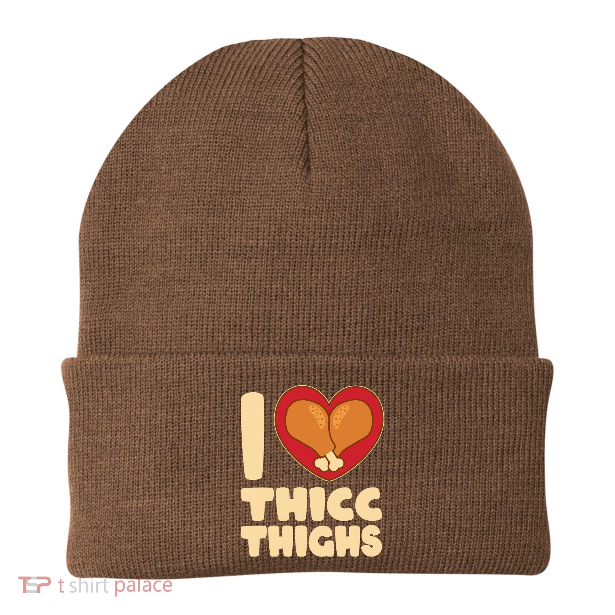 Funny Thanksgiving I Heart Thicc Thighs Beanie