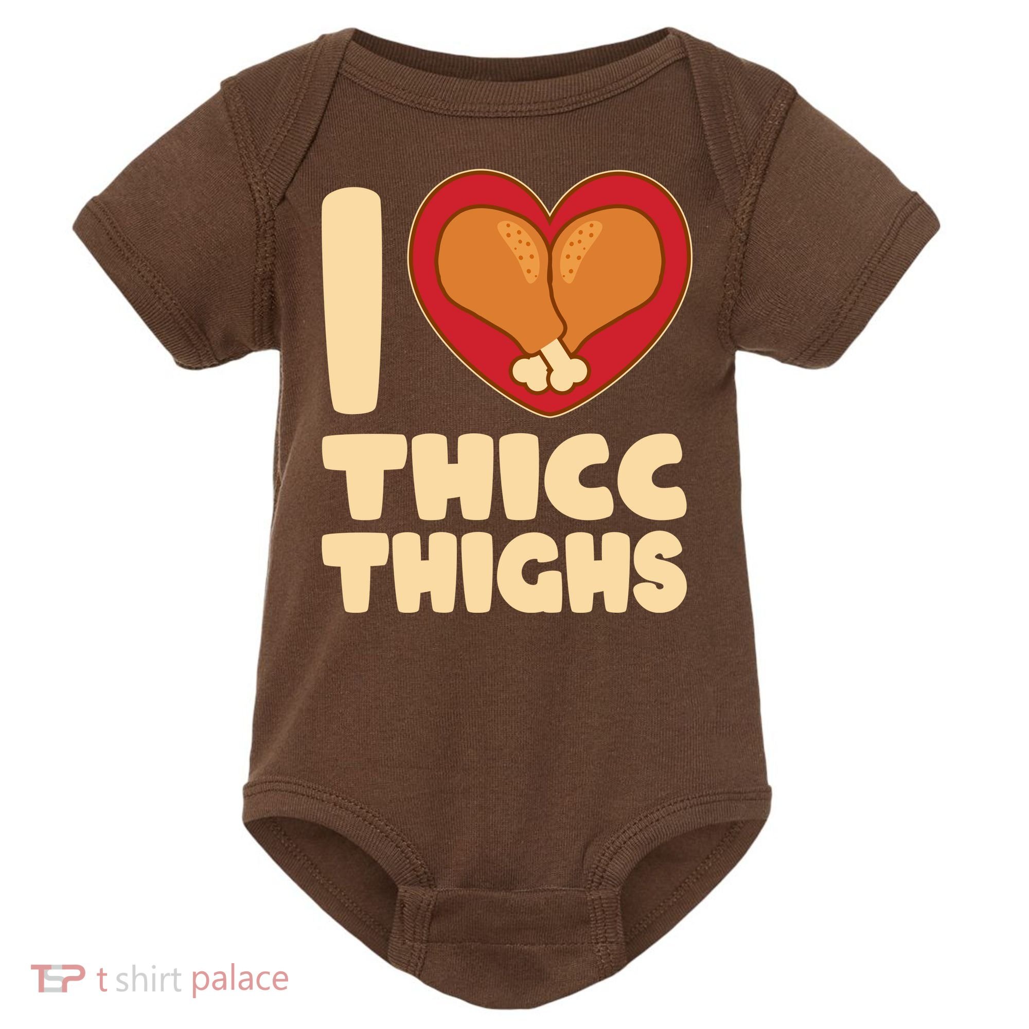 Funny Thanksgiving I Heart Thicc Thighs Baby Bodysuit