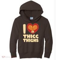 Funny Thanksgiving I Heart Thicc Thighs Kids Hoodie thumb 0