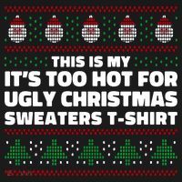 Funny This Is My It's Too Hot For Ugly Christmas Sweaters USA-Made Doggie Bandana thumb 2