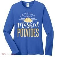 Funny Thanksgiving Im Just Here For The Mashed Potato Women's Long Sleeve Shirt thumb 0