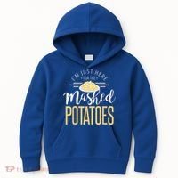 Funny Thanksgiving Im Just Here For The Mashed Potato Kids Hoodie thumb 0