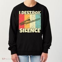 Funny Trombone Instrument I Destroy Silence For Trombone Women's Sweatshirt thumb 0