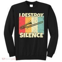 Funny Trombone Instrument I Destroy Silence For Trombone Sweatshirt thumb 0