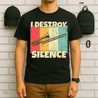 Funny Trombone Instrument I Destroy Silence For Trombone T-Shirt thumb 6