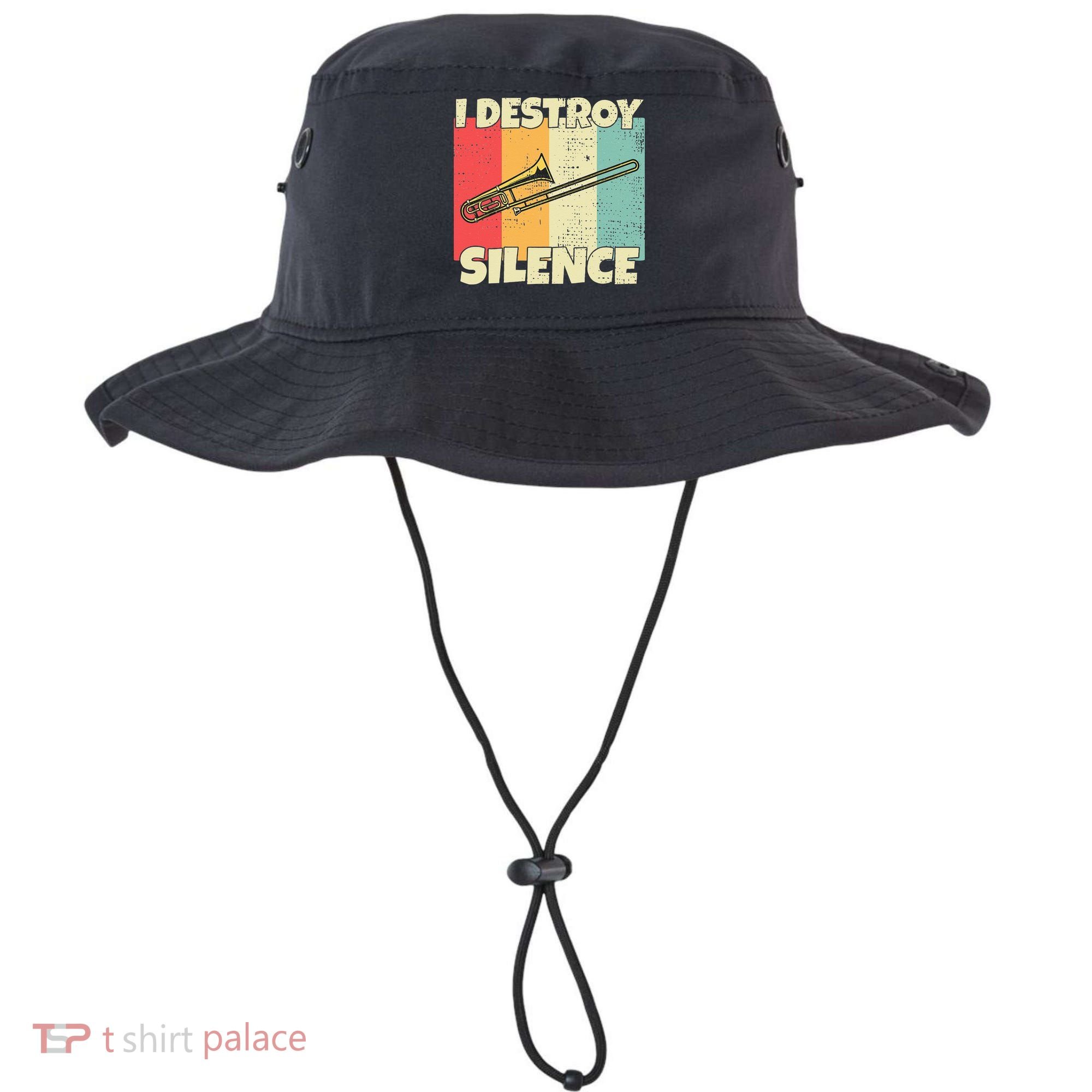 Funny Trombone Instrument I Destroy Silence For Trombone Bucket Hat