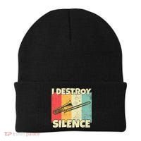 Funny Trombone Instrument I Destroy Silence For Trombone Beanie thumb 0