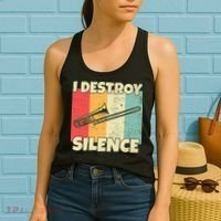 Funny Trombone Instrument I Destroy Silence For Trombone Women's Tank Top thumb 2