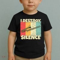 Funny Trombone Instrument I Destroy Silence For Trombone Toddler T-Shirt thumb 2