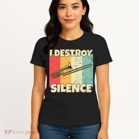 Funny Trombone Instrument I Destroy Silence For Trombone Women's T-Shirt thumb 4