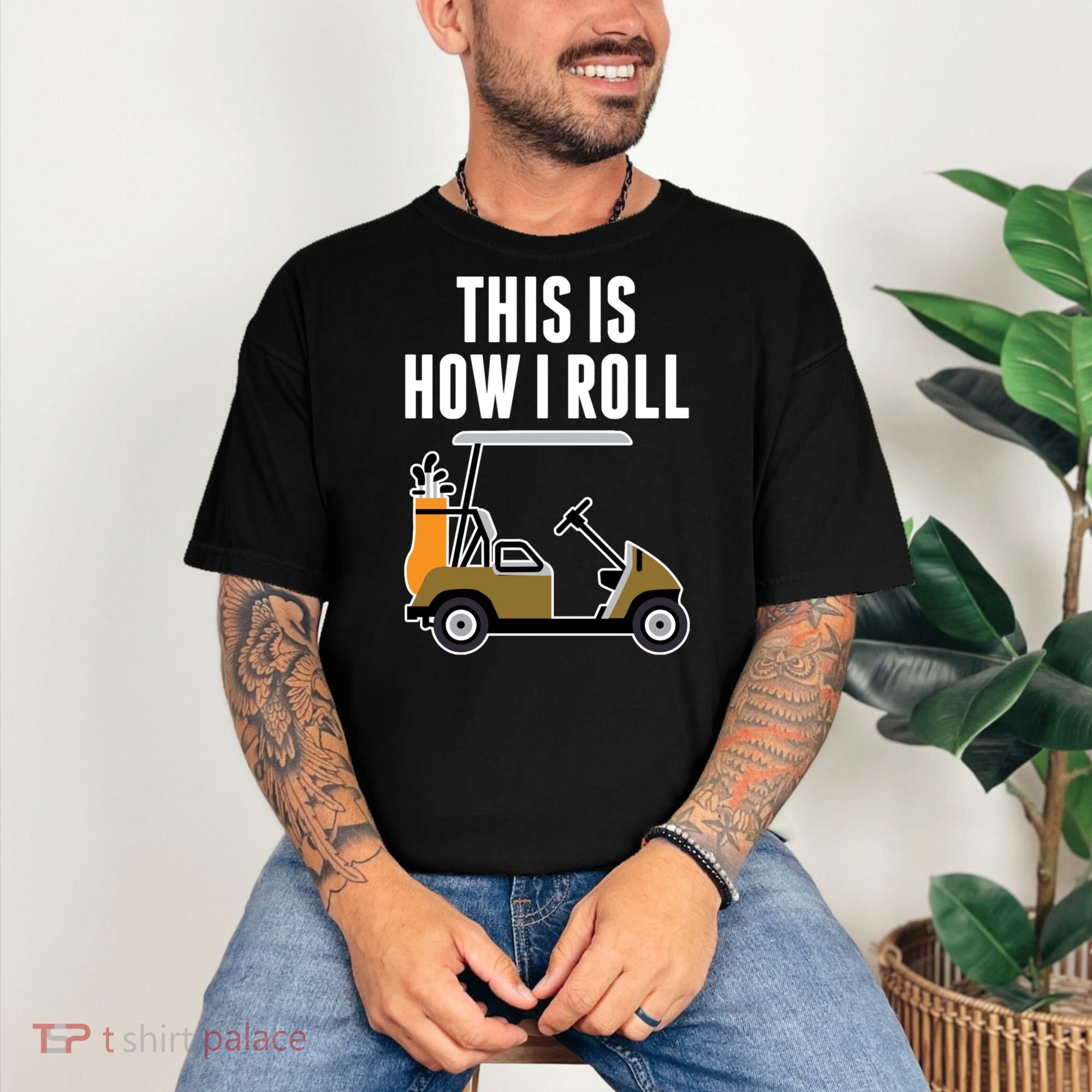 Funny This Is How I Roll Golf Cart Gift Comfort Colors T-Shirt