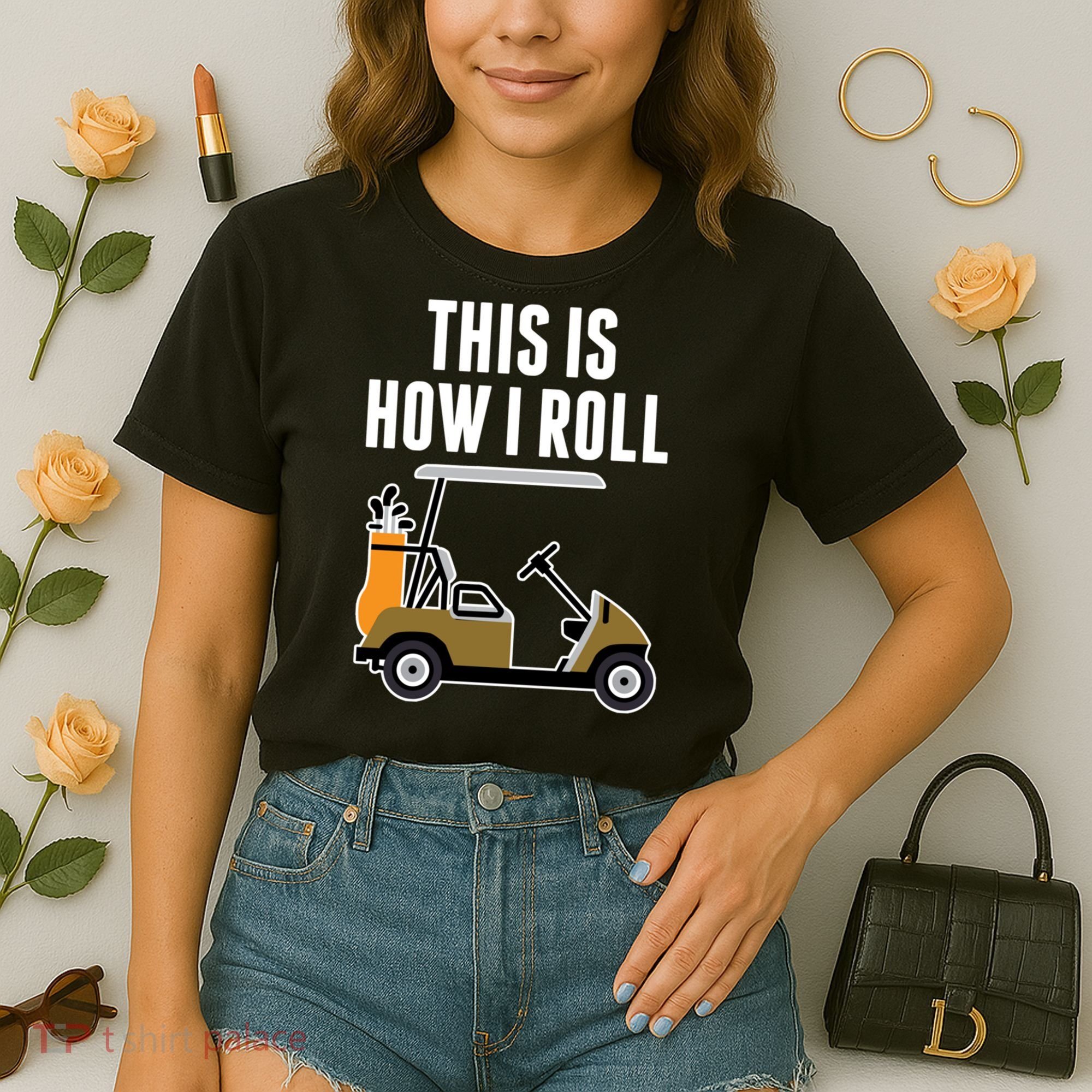 Funny This Is How I Roll Golf Cart Gift Comfort Colors Boxy T-Shirt