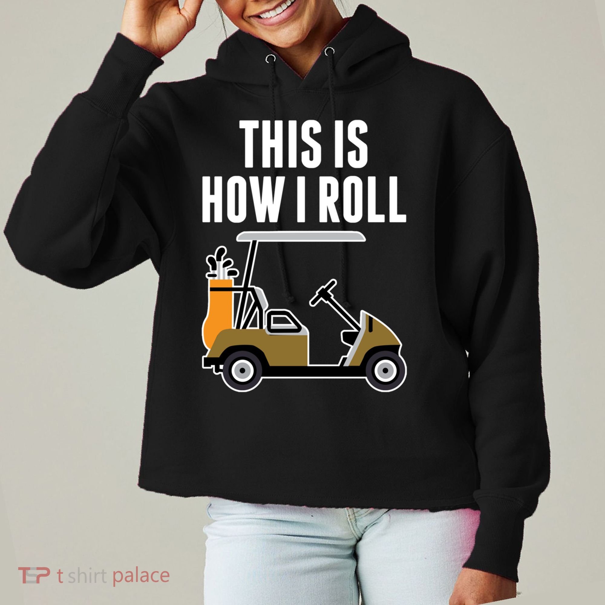 Funny This Is How I Roll Golf Cart Gift Ladies Heavyweight Boxy Pullover Hoodie