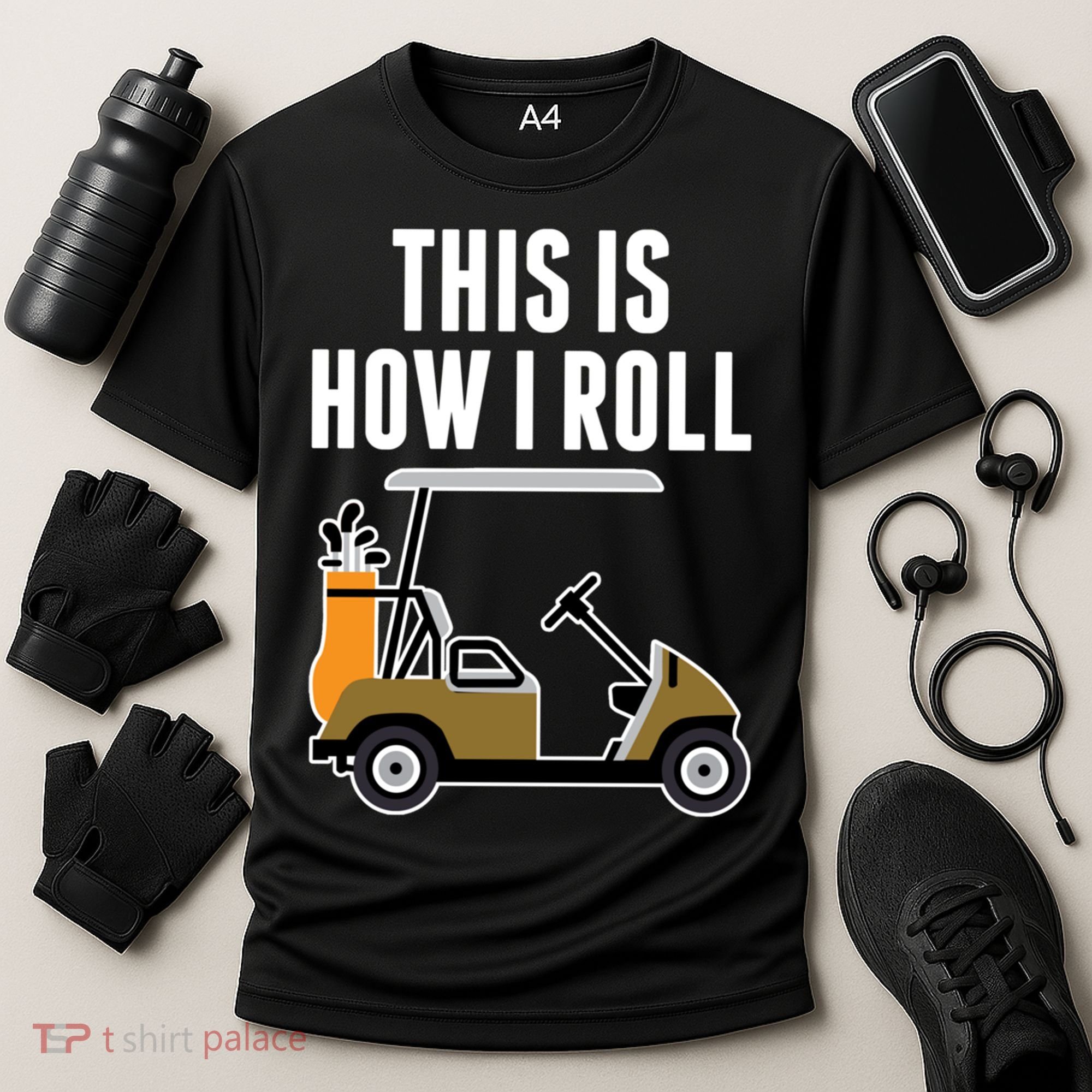Funny This Is How I Roll Golf Cart Gift Cooling Performance Crew T-Shirt