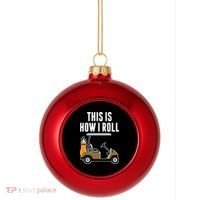 Funny This Is How I Roll Golf Cart Gift Plastic Christmas Ball Ornament thumb 0