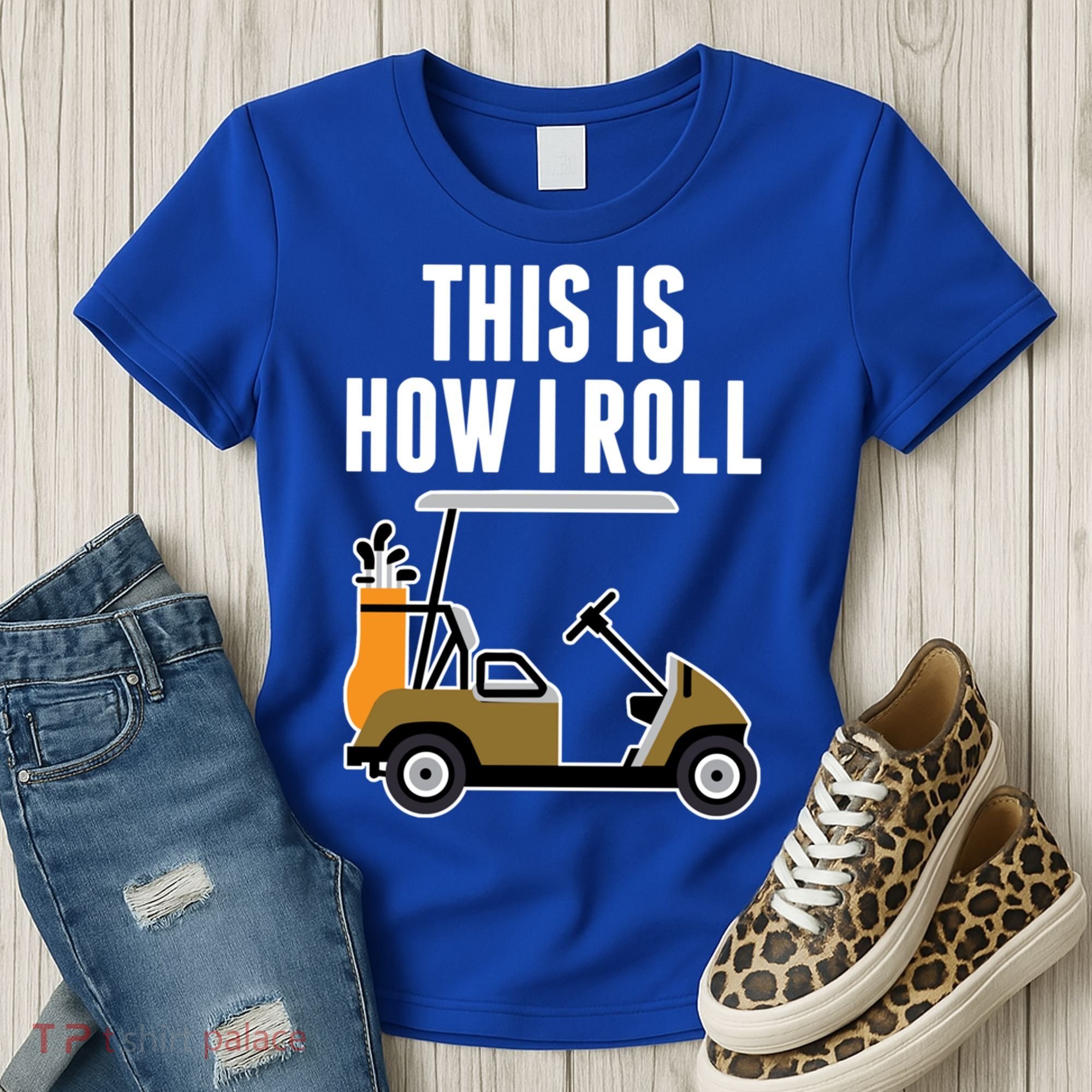 Funny This Is How I Roll Golf Cart Gift Women's T-Shirt