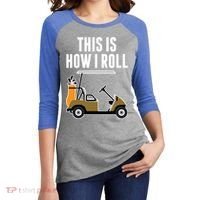 Funny This Is How I Roll Golf Cart Gift Women's Tri-Blend 3/4-Sleeve Raglan Shirt thumb 2