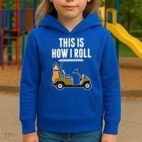 Funny This Is How I Roll Golf Cart Gift Kids Hoodie thumb 3