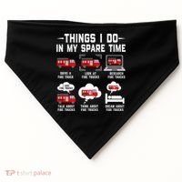 Firefighter Things I Do In My Spare Time Funny Fire Trucks Gift USA-Made Doggie Bandana thumb 0