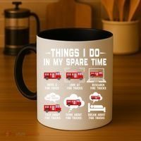 Firefighter Things I Do In My Spare Time Funny Fire Trucks Gift Coffee Mug thumb 4