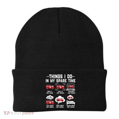 Firefighter Things I Do In My Spare Time Funny Fire Trucks Gift Beanie