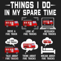 Firefighter Things I Do In My Spare Time Funny Fire Trucks Gift Beanie thumb 2