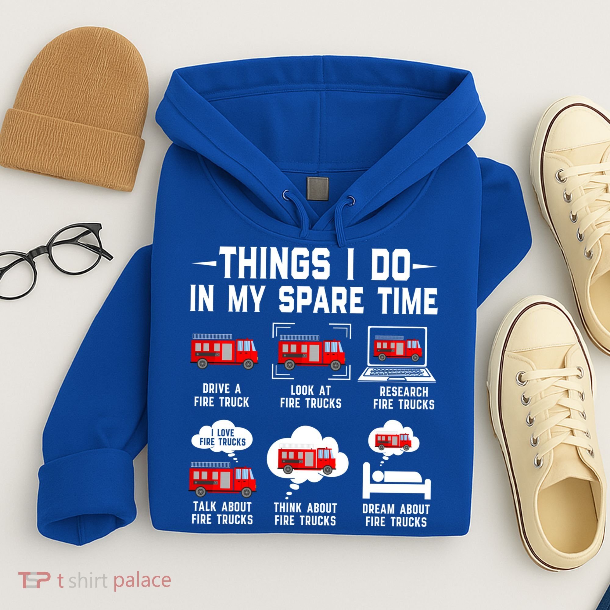 Firefighter Things I Do In My Spare Time Funny Fire Trucks Gift Hoodie