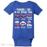 Firefighter Things I Do In My Spare Time Funny Fire Trucks Gift Baby Bodysuit thumb 0