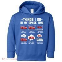 Firefighter Things I Do In My Spare Time Funny Fire Trucks Gift Toddler Hoodie thumb 0