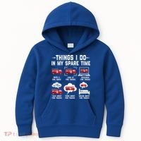 Firefighter Things I Do In My Spare Time Funny Fire Trucks Gift Kids Hoodie thumb 0