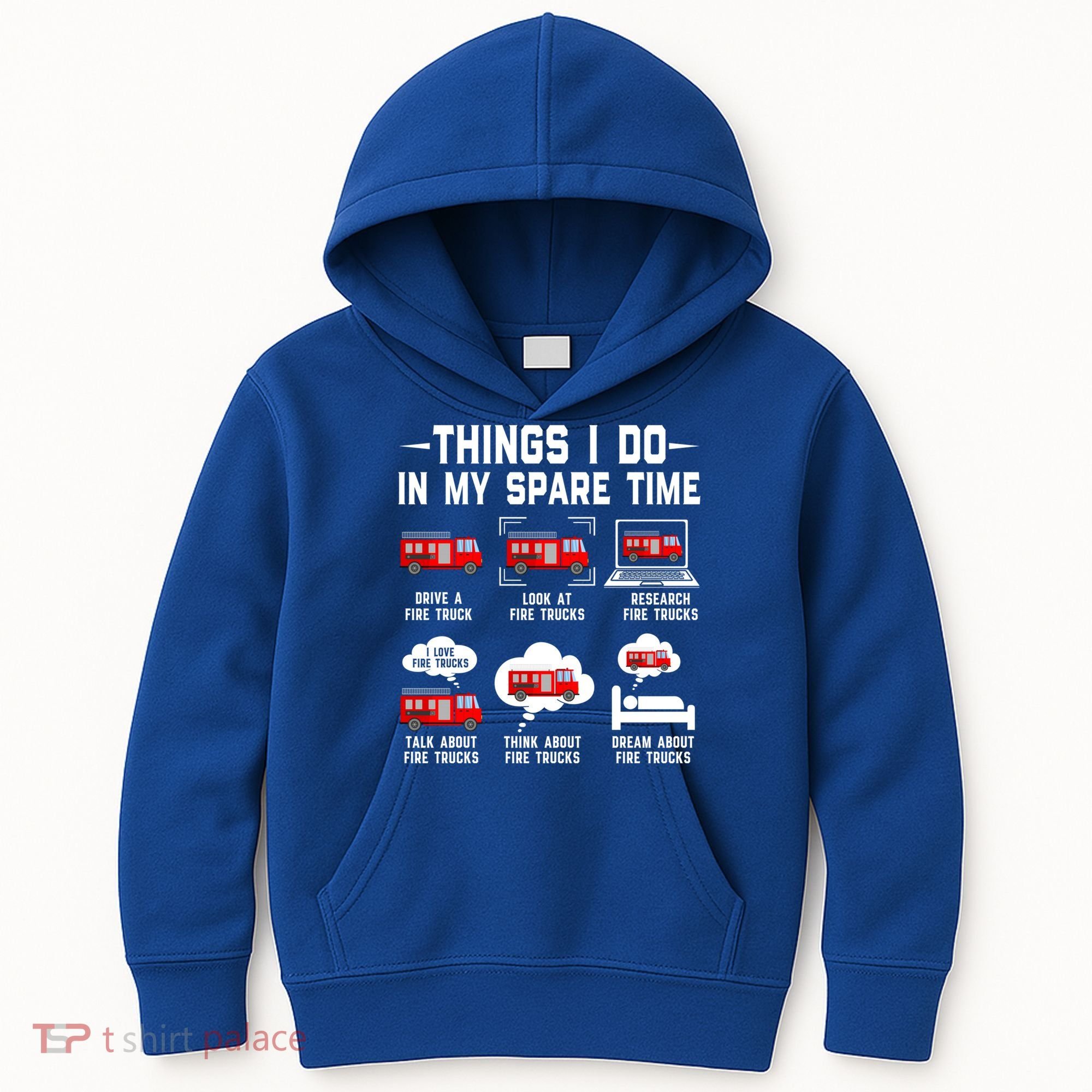 Firefighter Things I Do In My Spare Time Funny Fire Trucks Gift Kids Hoodie