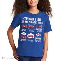 Firefighter Things I Do In My Spare Time Funny Fire Trucks Gift Kids T-Shirt thumb 2