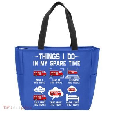 Firefighter Things I Do In My Spare Time Funny Fire Trucks Gift Tote Bag