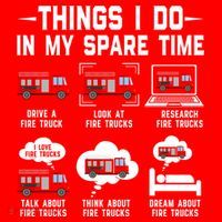 Firefighter Things I Do In My Spare Time Funny Fire Trucks Gift Santa Hat thumb 1