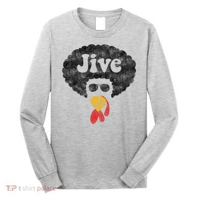 Funny Thanksgiving Jive Gift Vintage Distressed Turkey Face Long Sleeve Shirt