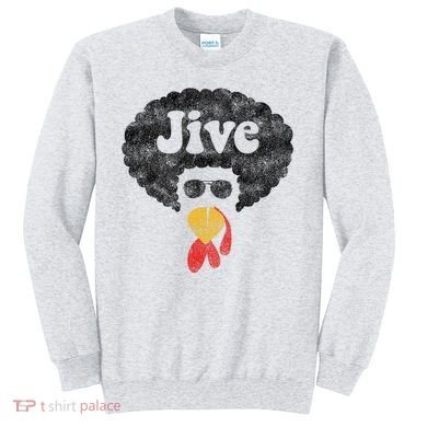 Funny Thanksgiving Jive Gift Vintage Distressed Turkey Face Sweatshirt