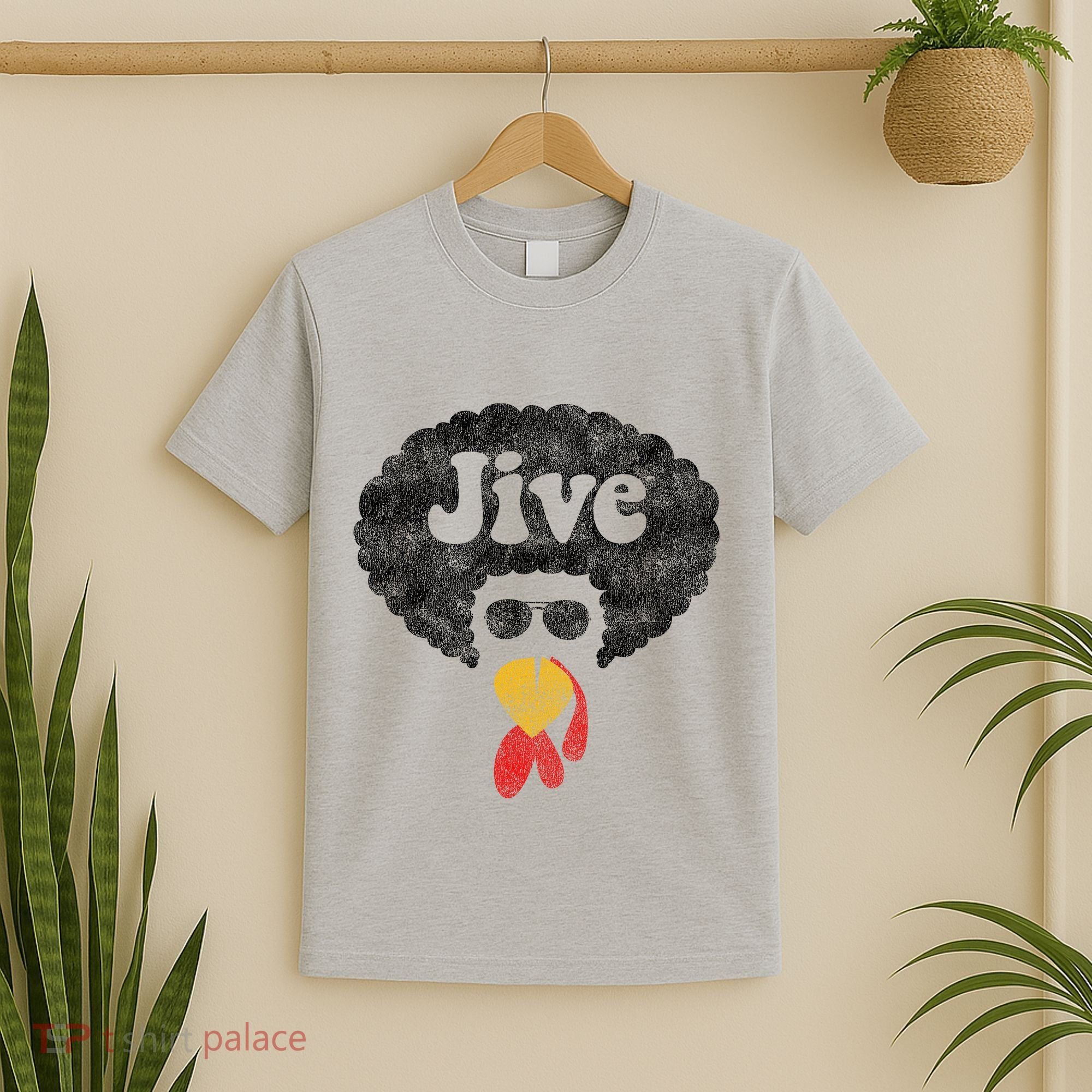 Funny Thanksgiving Jive Gift Vintage Distressed Turkey Face T-Shirt