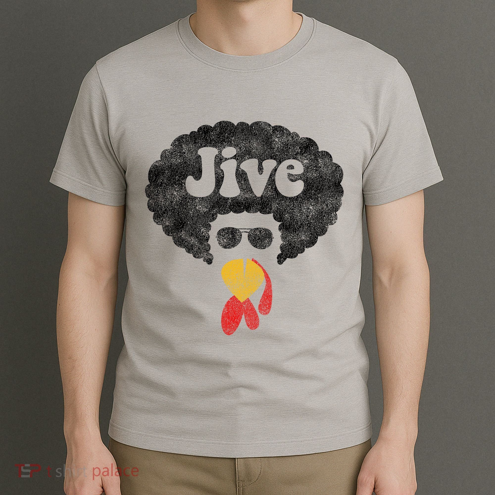 Funny Thanksgiving Jive Gift Vintage Distressed Turkey Face T-Shirt